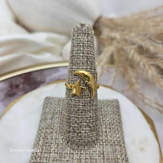Anillo luna y estrella