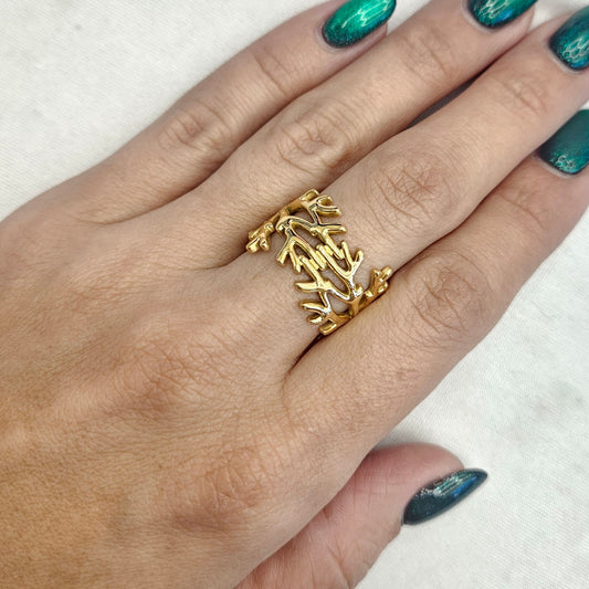 Anillo Ramas Doradas