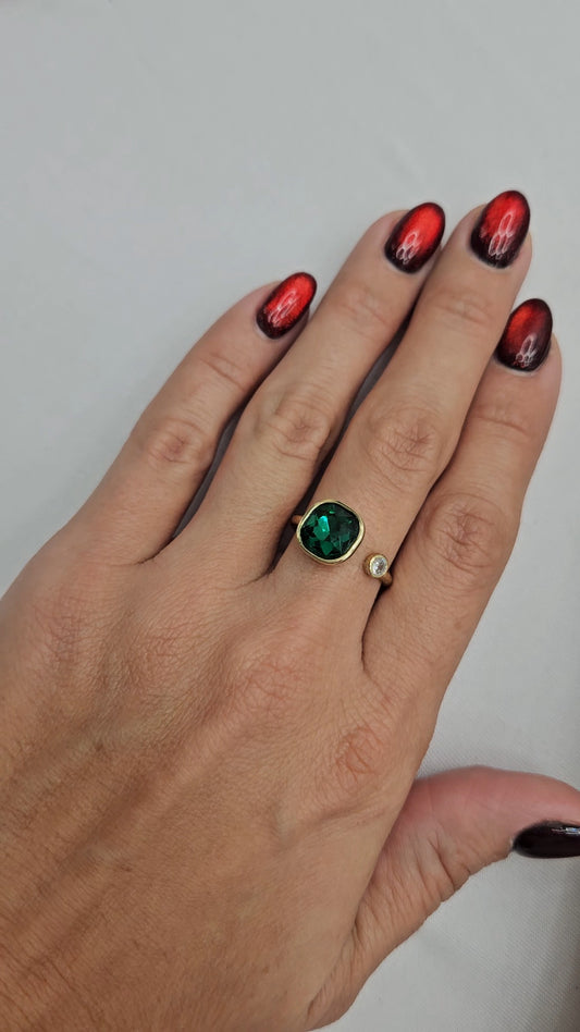 Anillo cristal Esmeralda