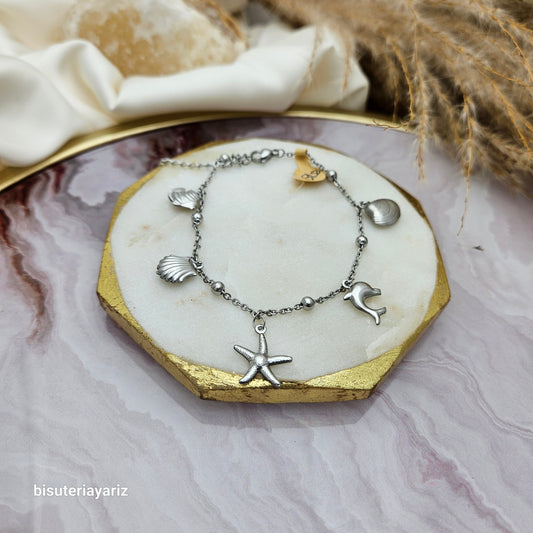 Tobillera Marina Plata