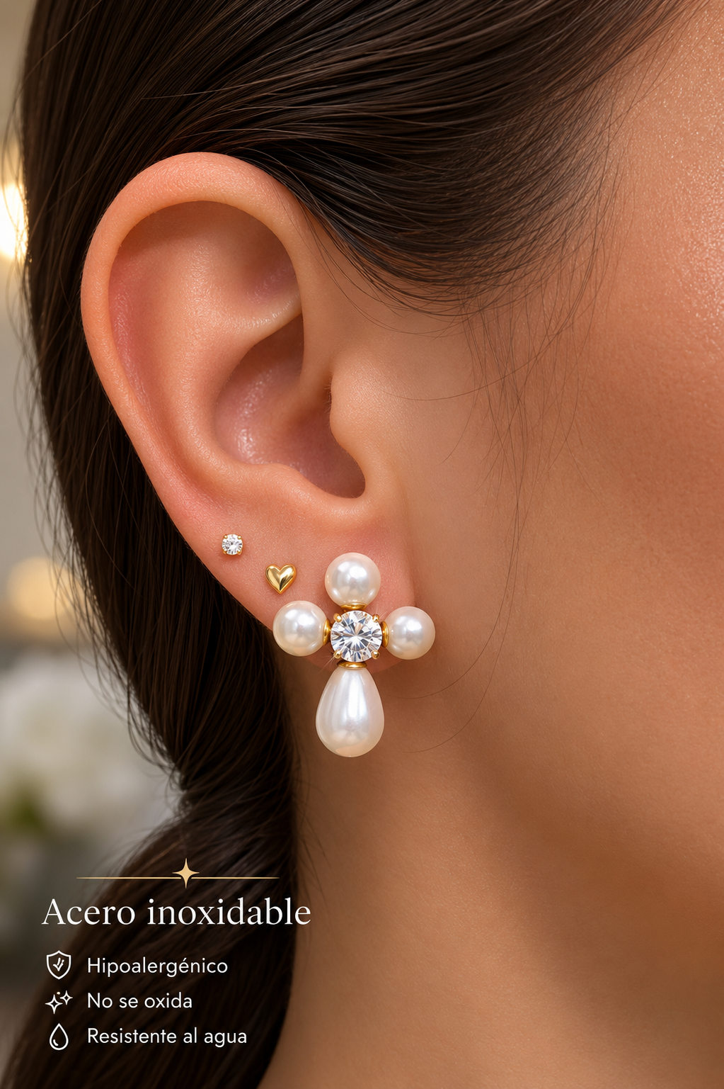 Aretes Cruz y Zirconia