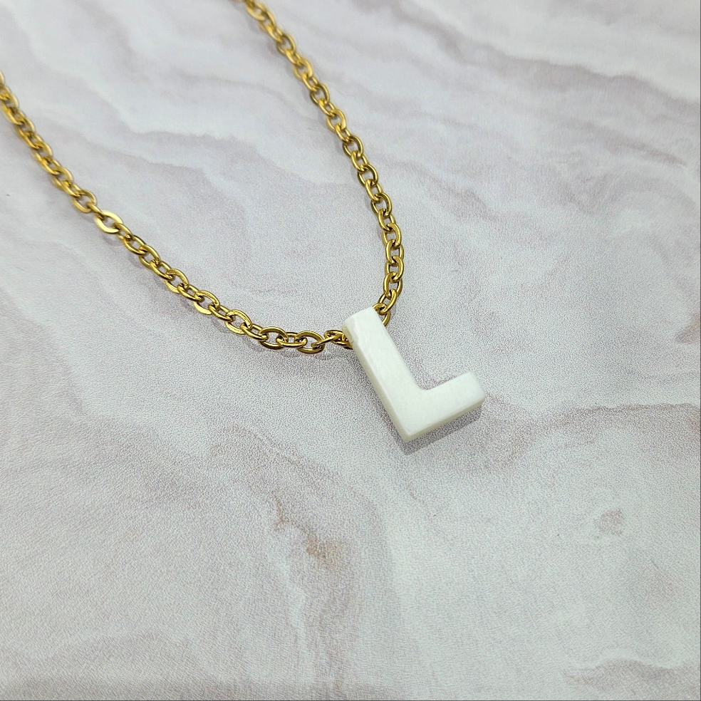 Collar Inicial L Nacar