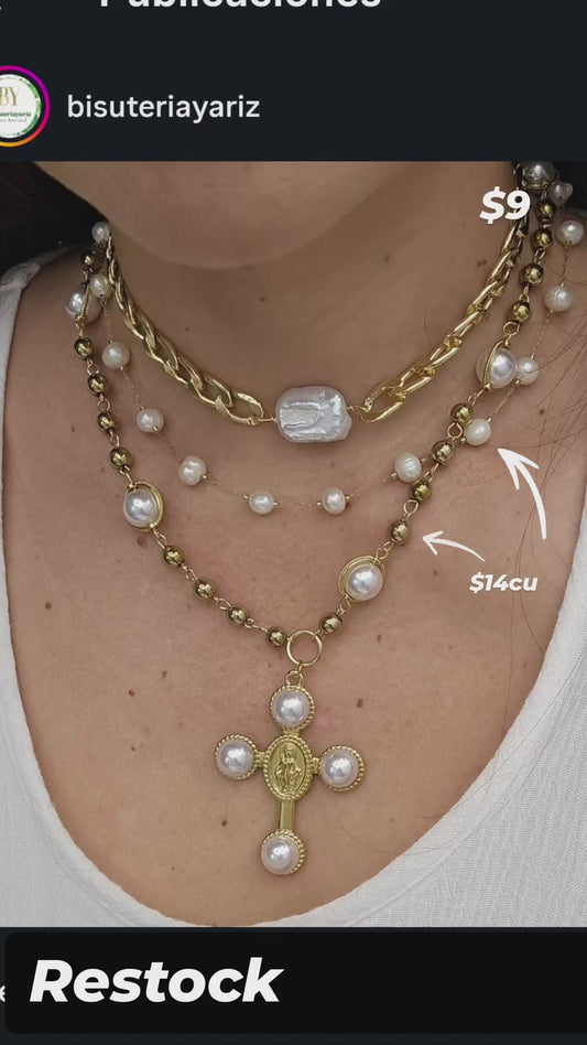 Choker Perla rectangular