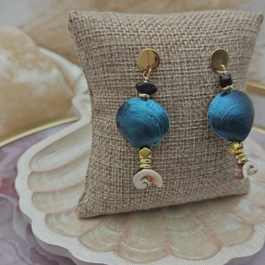 Aretes concha Azul