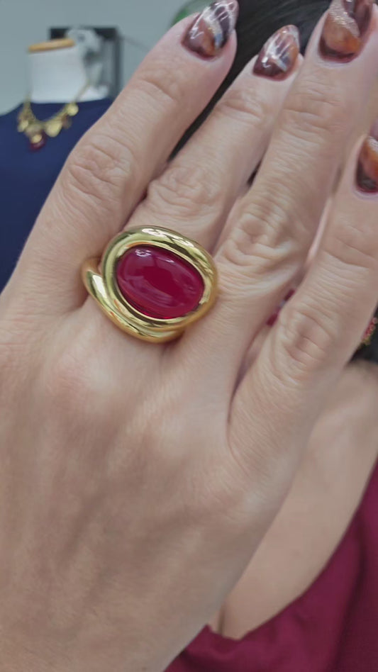 Anillo Rojo Rubí size 8