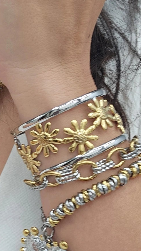 Brazalete flores dos tonos
