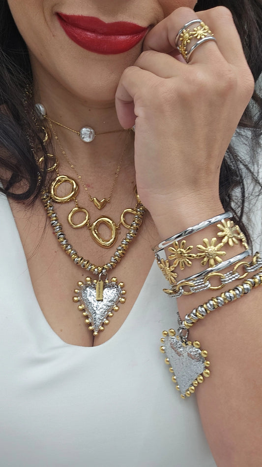 Brazalete flores dos tonos