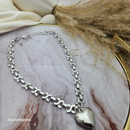 Collar Corazón Plata