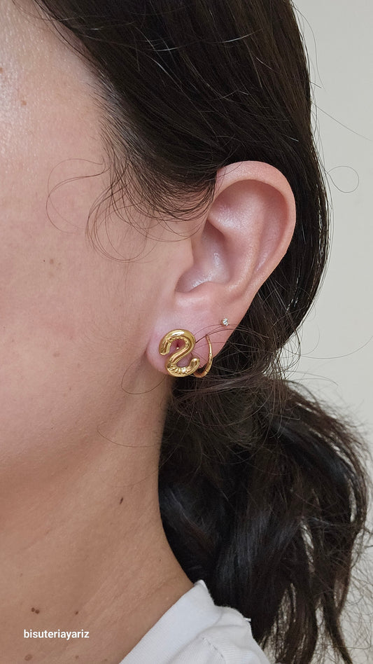 Aretes inicial letra S