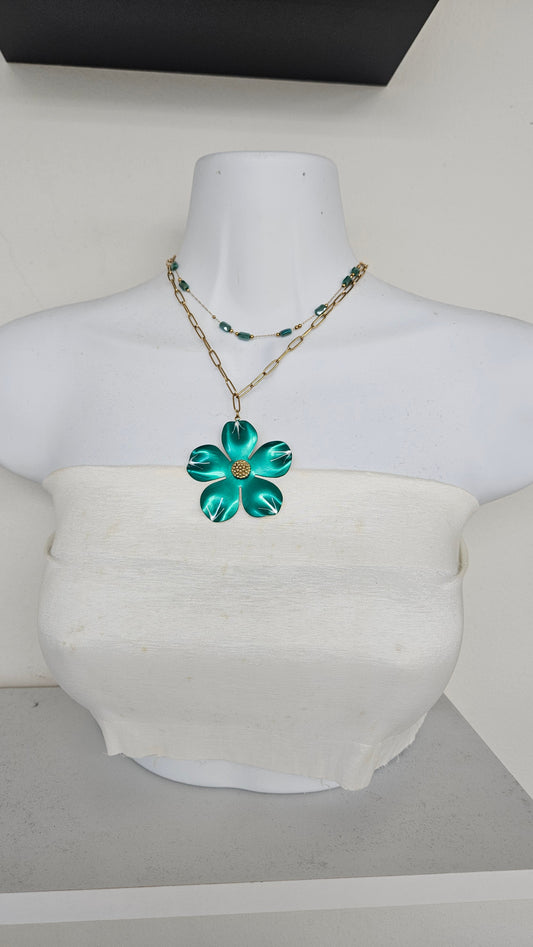 Collar Flor Verde