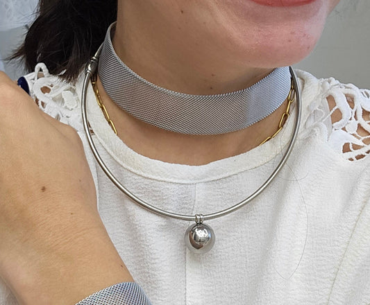 Choker Plata ancho