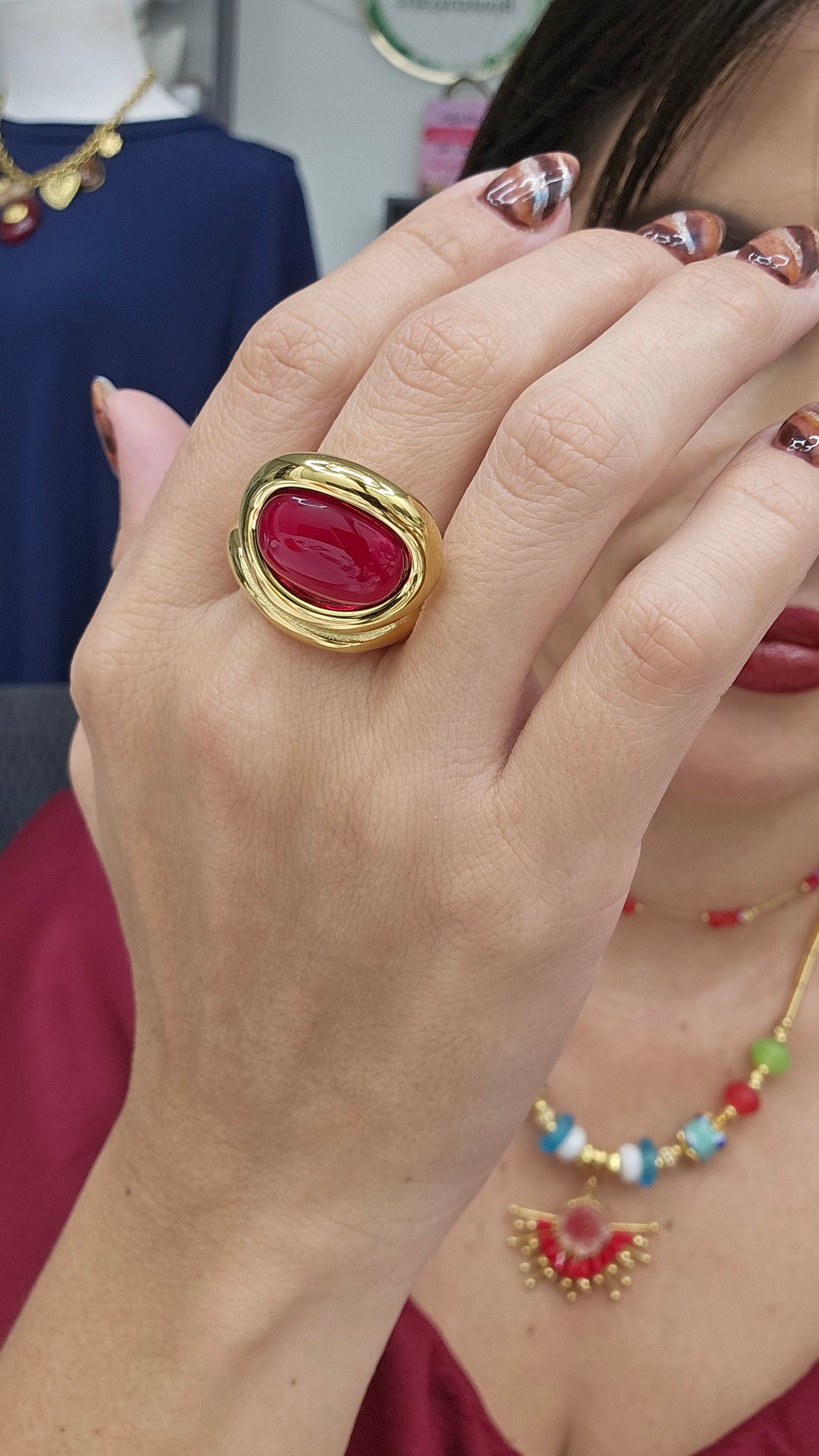 Anillo Rojo Rubí size 8