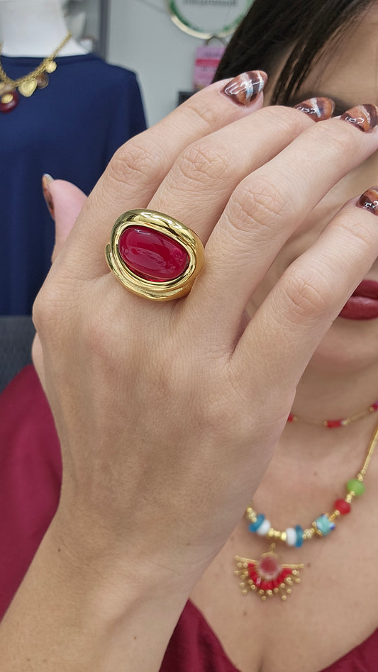 Anillo Rojo Rubí size 8