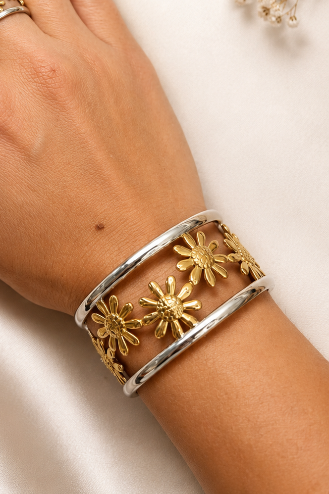 Brazalete flores dos tonos