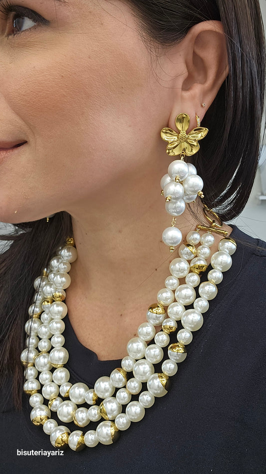 Collar esferas triple