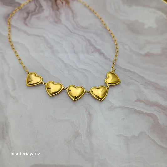 Collar 5 Corazones