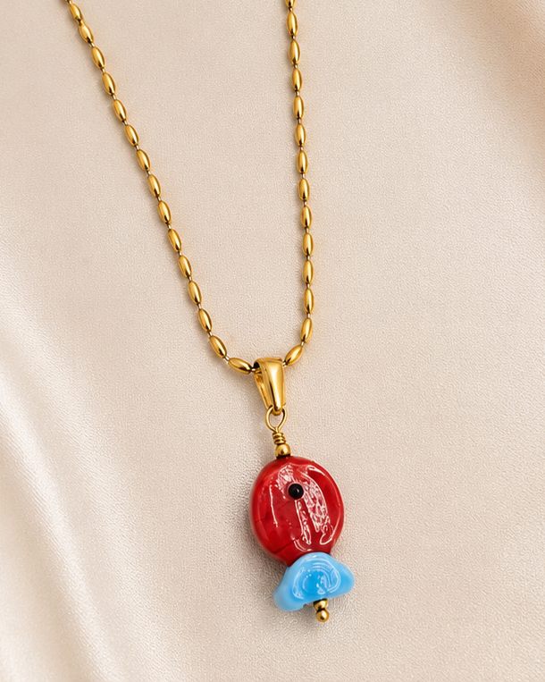 Collar pez rojo