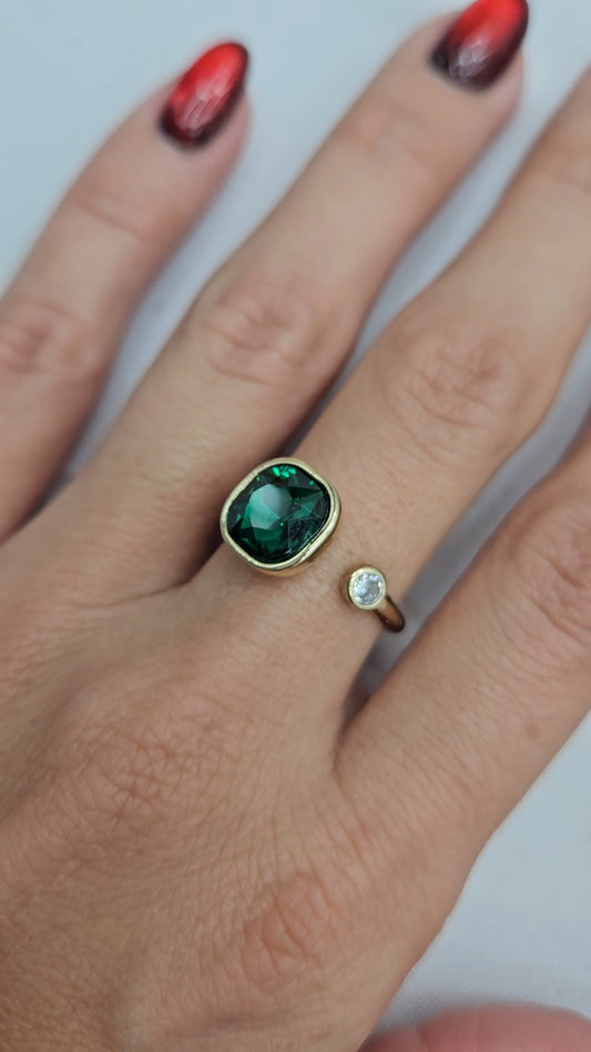 Anillo cristal Esmeralda