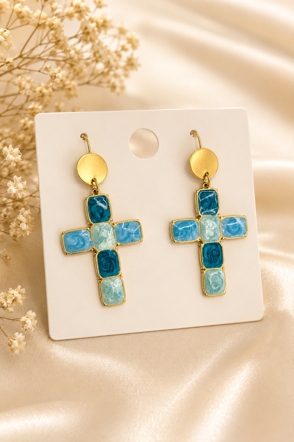 Aretes Cruz Azules
