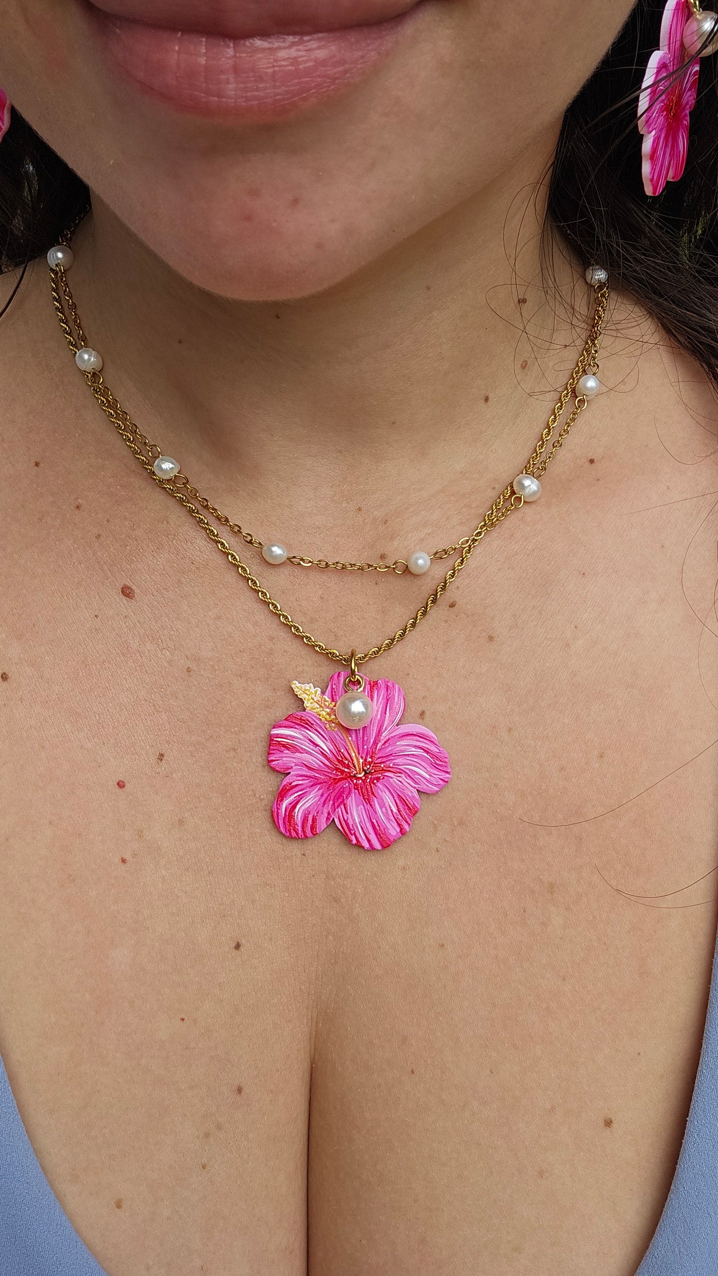 Collar Amapola Fuchia