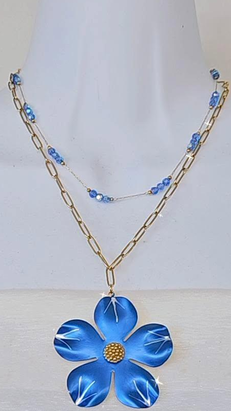 Choker azul cristales