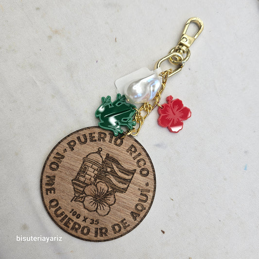 Llavero Boricua Dorado
