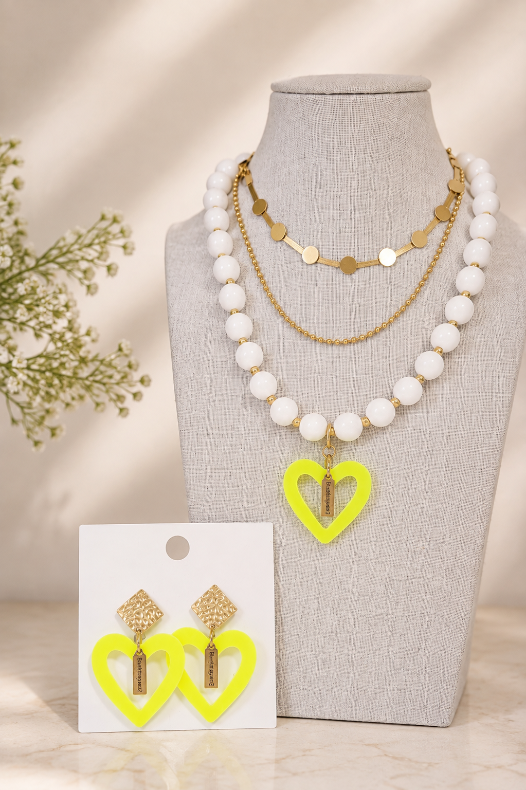 Set collar Corazón Neon
