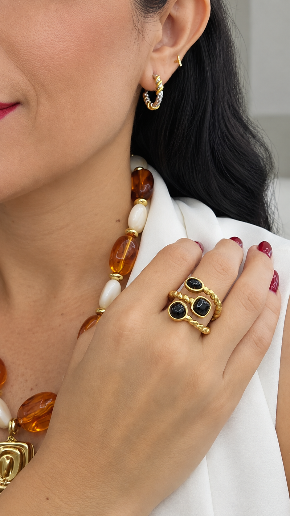 Anillo en stainless steel Noche