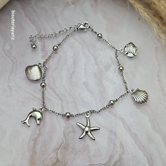 Tobillera Marina Plata