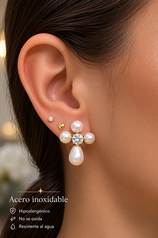 Aretes Cruz y Zirconia
